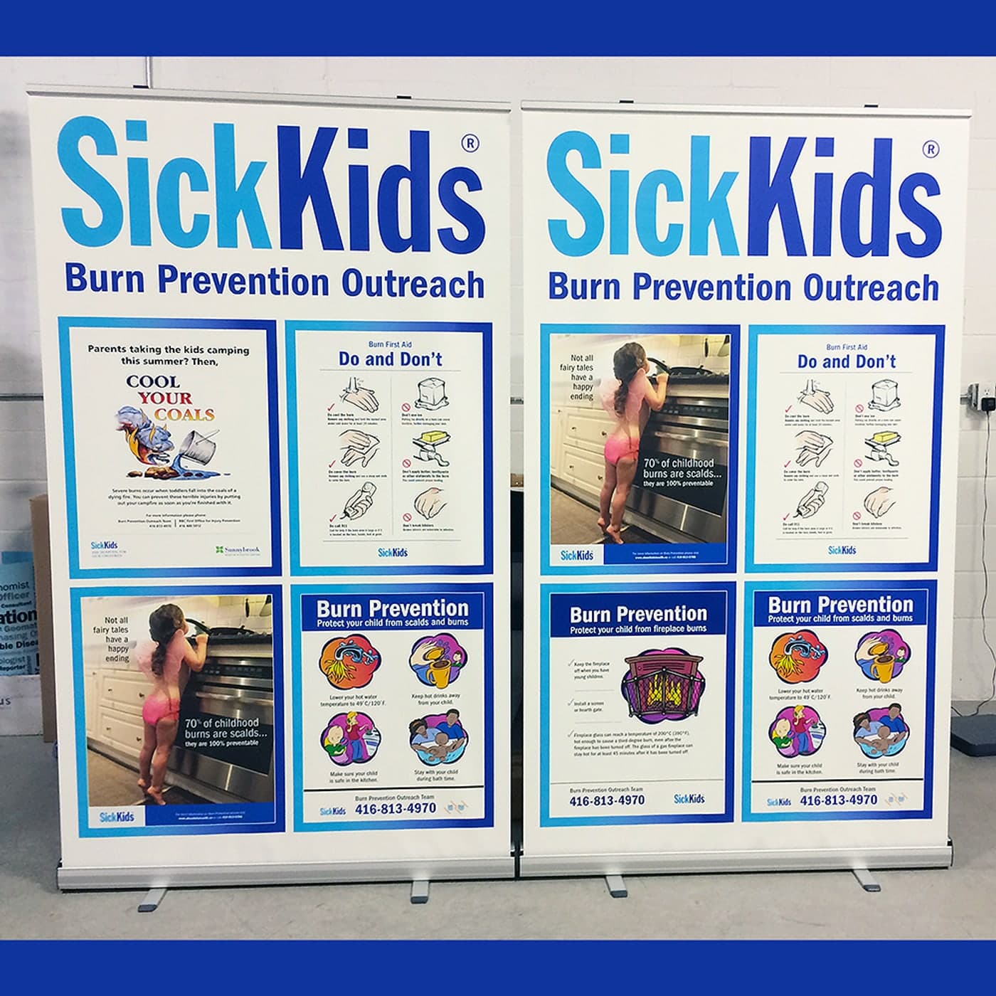 Mosquito 48 banner stands produced for SickKids