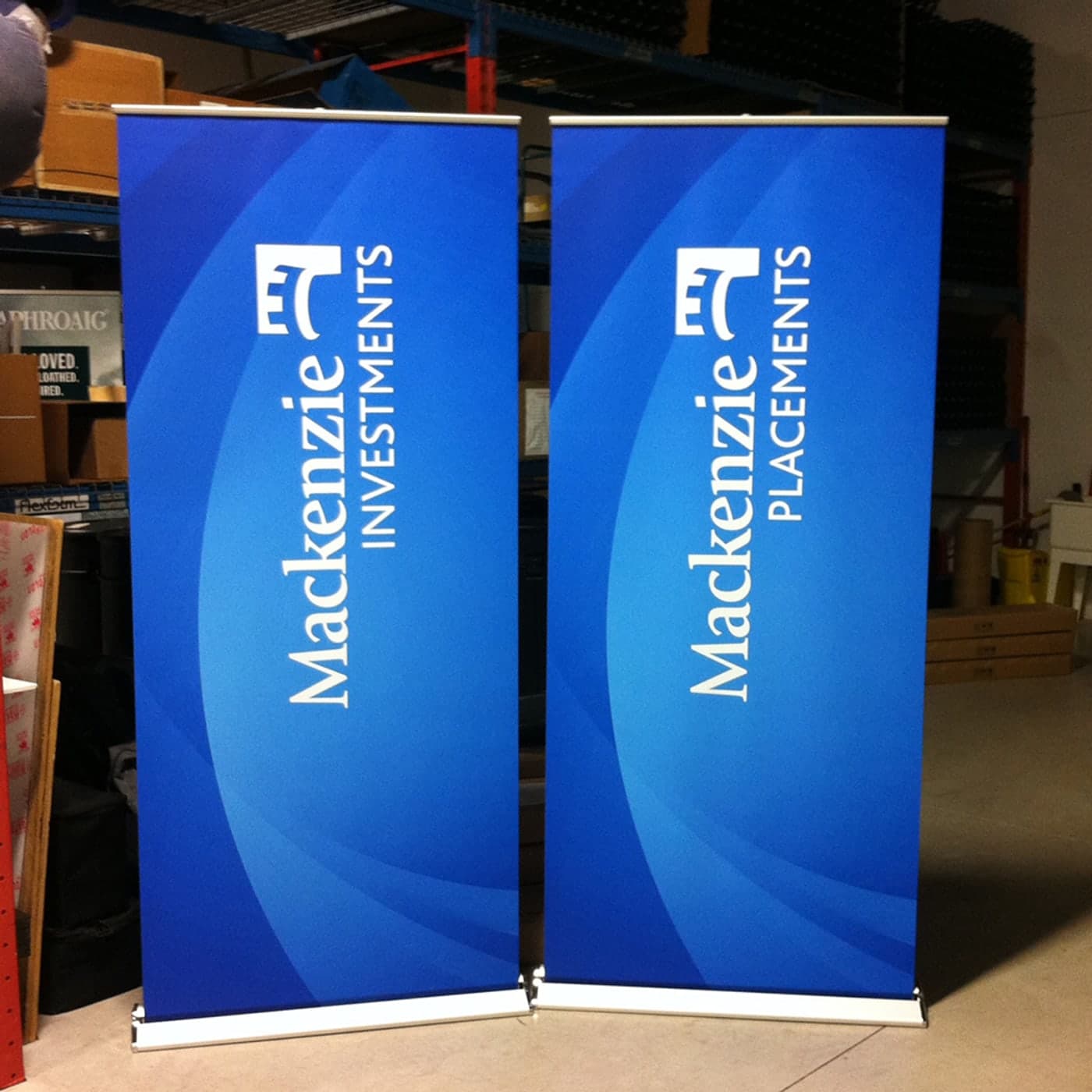 Retractable banner stand produced for Mackenzie Financial